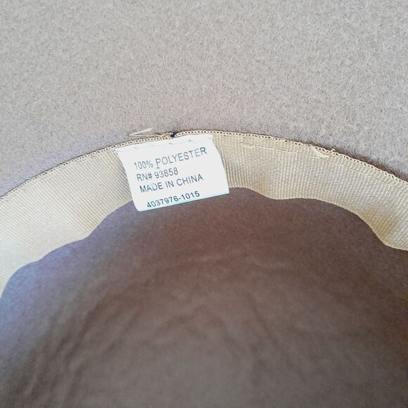 Classy Brown Tan 100% Wool Felt Wide Brim Hat Women's One Size - Picture 5 of 5